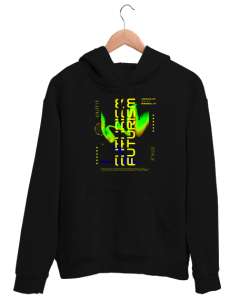 Futurizm - Gelecek Siyah Unisex Kapşonlu Sweatshirt