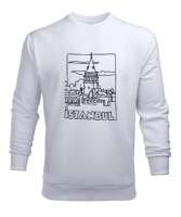 GALATA İSTANBUL Beyaz Erkek Sweatshirt - Thumbnail