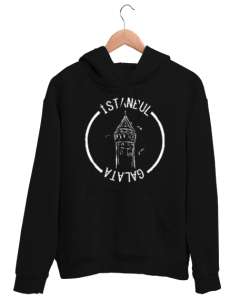 GALATA İSTANBUL Siyah Unisex Kapşonlu Sweatshirt