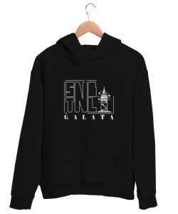 GALATA İSTANBUL Siyah Unisex Kapşonlu Sweatshirt