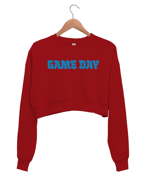 Tisho - GAME DAY Kırmızı Kadın Crop Sweatshirt