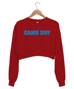 GAME DAY Kırmızı Kadın Crop Sweatshirt