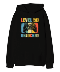 Gaming Tasarım Baskılı Oversize Unisex Kapüşonlu Sweatshirt