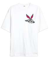 Gangster Bunny Beyaz Oversize Unisex Tişört - Thumbnail