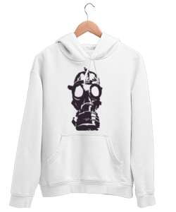 Gasmask Vol1 Beyaz Unisex Kapşonlu Sweatshirt