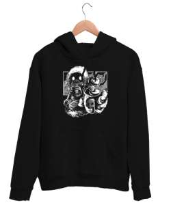 Gaz Maskeli ve Tehlikeli Siyah Unisex Kapşonlu Sweatshirt