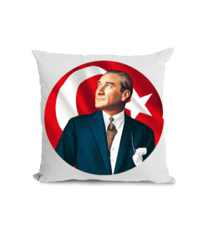 Gazi Mustafa Kemal Atatürk Tasarımlı Kare Yastık