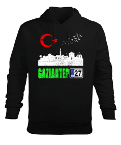 gaziantep, gaziantep şehir ,Türkiye,Türkiye bayrağı. Erkek Kapüşonlu Hoodie Sweatshirt