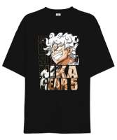 Gear 5 Luffy Siyah Oversize Unisex Tişört - Thumbnail