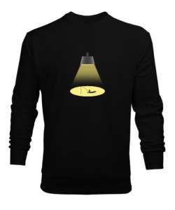 Gece Balıkçısı - Fishing Siyah Erkek Sweatshirt