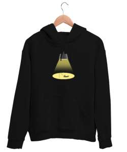 Gece Balıkçısı - Fishing Siyah Unisex Kapşonlu Sweatshirt