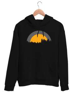 Gece ve Doğa Siyah Unisex Kapşonlu Sweatshirt