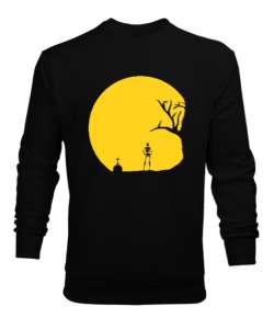 Gece ve İskelet - Skeleton Siyah Erkek Sweatshirt