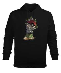 Geek Zombi Bakeball - Fantastik El Siyah Erkek Kapüşonlu Hoodie Sweatshirt