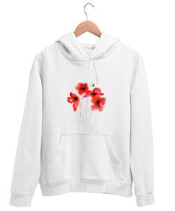 GELİNCİK Beyaz Unisex Kapşonlu Sweatshirt