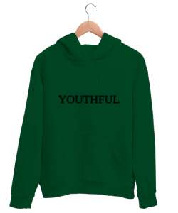 Gençlik kış giyim Çimen Yeşili Unisex Kapşonlu Sweatshirt