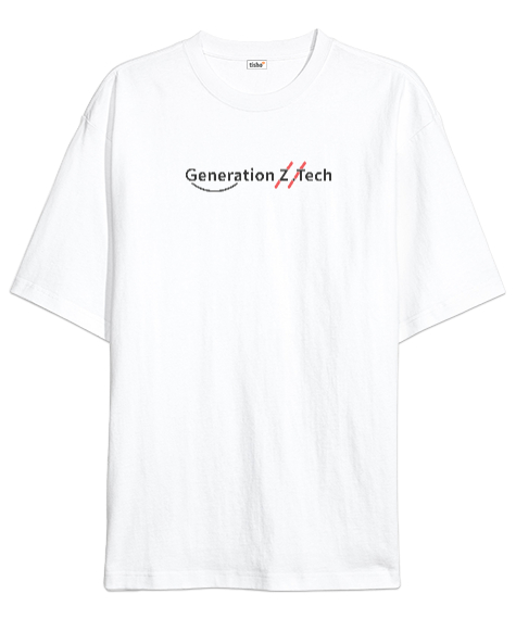 Generation Z - Z Kuşağı Beyaz Oversize Unisex Tişört