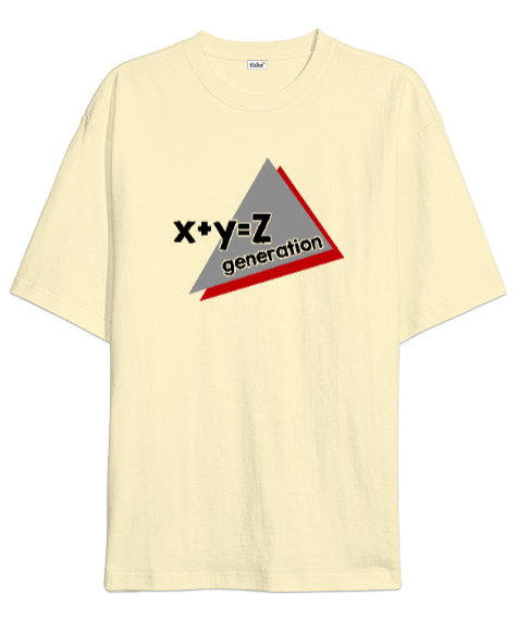 Generation Z - Z Kuşağı Krem Oversize Unisex Tişört