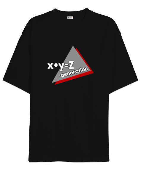 Generation Z - Z Kuşağı Siyah Oversize Unisex Tişört