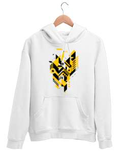 GEO ART Beyaz Unisex Kapşonlu Sweatshirt