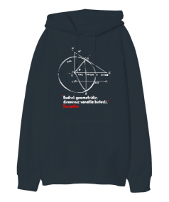 Geometri Sanattır Oversize Unisex Kapüşonlu Sweatshirt