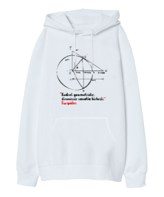 Geometri Sanattır Oversize Unisex Kapüşonlu Sweatshirt