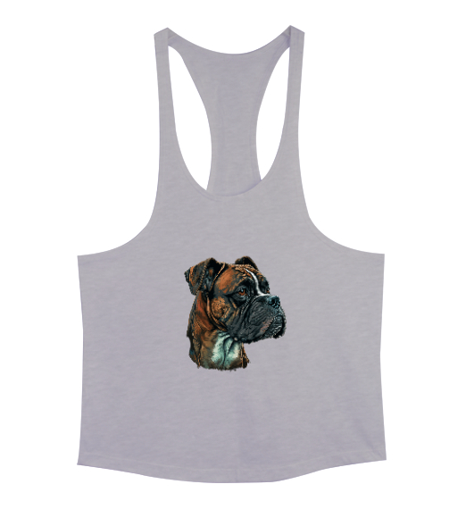 Gerçekçi Köpek Gri Erkek Tank Top Atlet