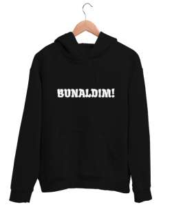  GERÇEKTEN BUNALDIMM Siyah Unisex Kapşonlu Sweatshirt