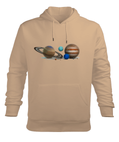 Gezegenler Erkek Kapüşonlu Hoodie Sweatshirt