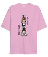 Ghiblis Pembe Oversize Unisex Tişört - Thumbnail