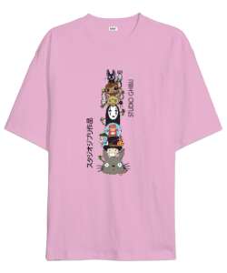 Ghiblis Pembe Oversize Unisex Tişört