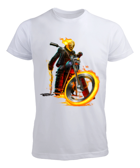 Tisho - Ghost Rider Beyaz Erkek Tişört