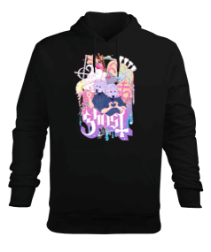 Ghost Rock Tasarım Baskılı Erkek Kapüşonlu Hoodie Sweatshirt