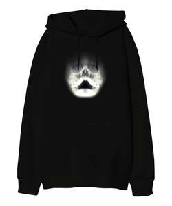 Ghost Skull Siyah Oversize Unisex Kapüşonlu Sweatshirt