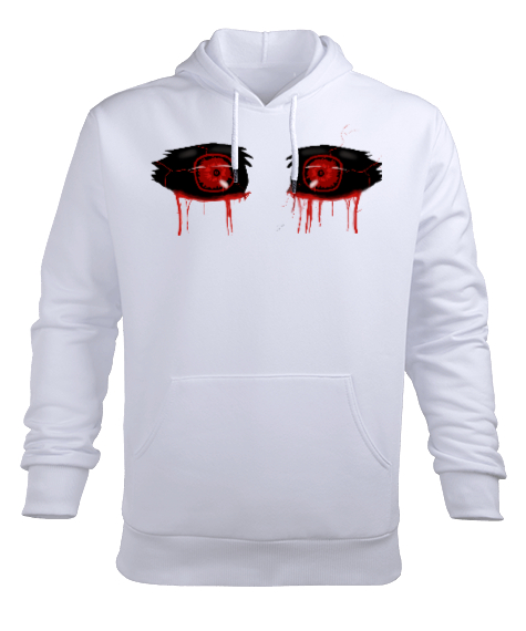 Ghoul Göz Beyaz Erkek Kapüşonlu Hoodie Sweatshirt