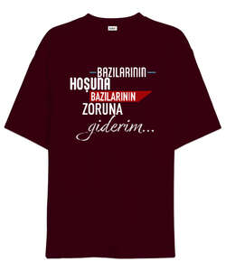 Giderim Bordo Oversize Unisex Tişört