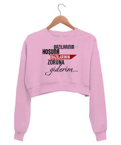 Giderim Pembe Kadın Crop Sweatshirt