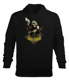 Gimli Yüzüklerin Efendisi Axe Tasarımı Baskılı Siyah Erkek Kapüşonlu Hoodie Sweatshirt