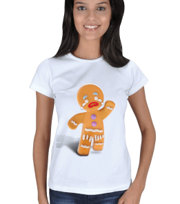 Gingerbread Man baskılı tişört Kadın Tişört