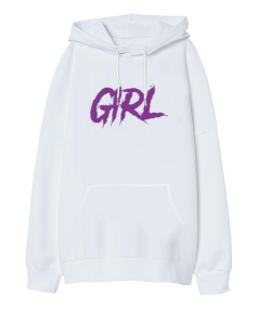 Girl Oversize Unisex Kapüşonlu Sweatshirt