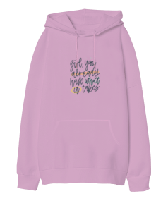 Girl Oversize Unisex Kapüşonlu Sweatshirt