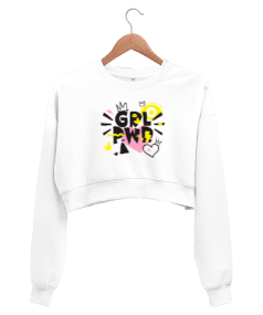 Girl Power Kadın Crop Sweatshirt