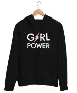 Girl Power - Kız Gücü V2 Siyah Unisex Kapşonlu Sweatshirt