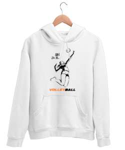 Girls Do It - Volleyball - Voleybol Beyaz Unisex Kapşonlu Sweatshirt