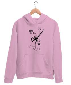 Girls Do It - Volleyball - Voleybol Pembe Unisex Kapşonlu Sweatshirt