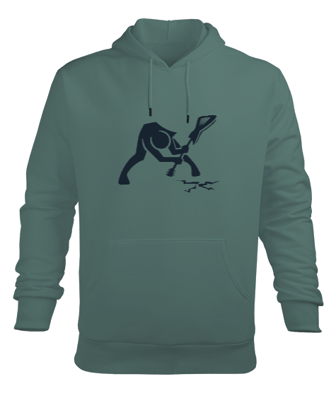 Gitar Çağla Yeşili Erkek Kapüşonlu Hoodie Sweatshirt