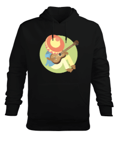 Gitar çalan yalnız adam Erkek Kapüşonlu Hoodie Sweatshirt