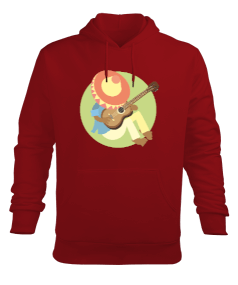 Gitar çalan yalnız adam Erkek Kapüşonlu Hoodie Sweatshirt