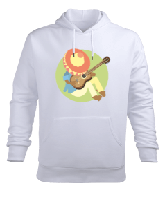 Gitar çalan yalnız adam Erkek Kapüşonlu Hoodie Sweatshirt