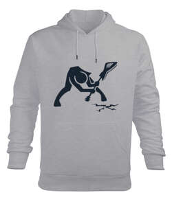 Gitar Gri Erkek Kapüşonlu Hoodie Sweatshirt